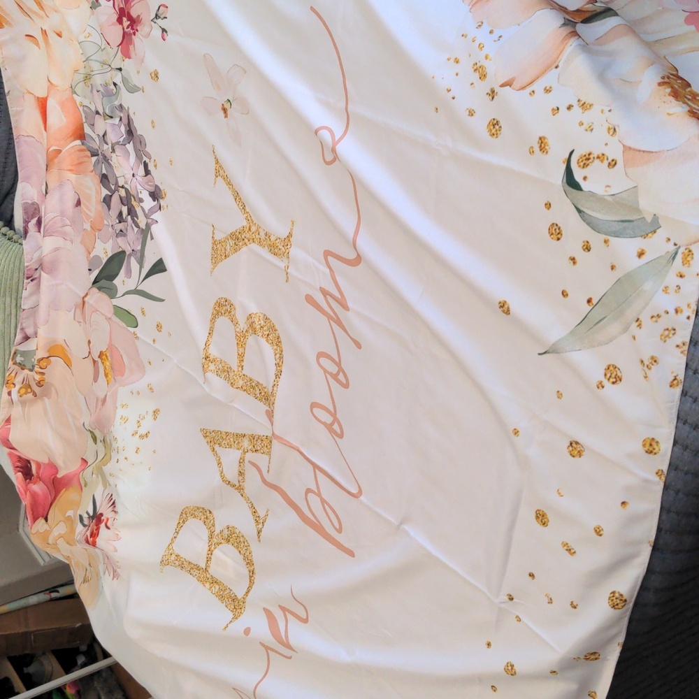 Baby in Bloom backdrop for baby shower